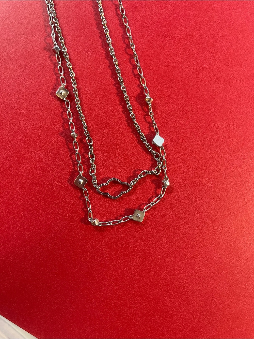 Kendra Scott Layered Silver Multi-Chain Necklace - Picture 2 of 4